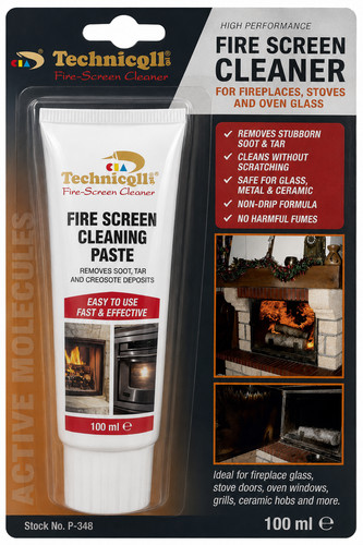 Fireplace glass cleaner - fireplace, paste